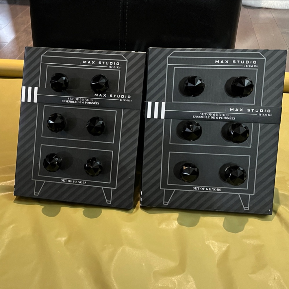 Max Studio Jet Black Faceted Drawer Pulls 2 - 6 packs
